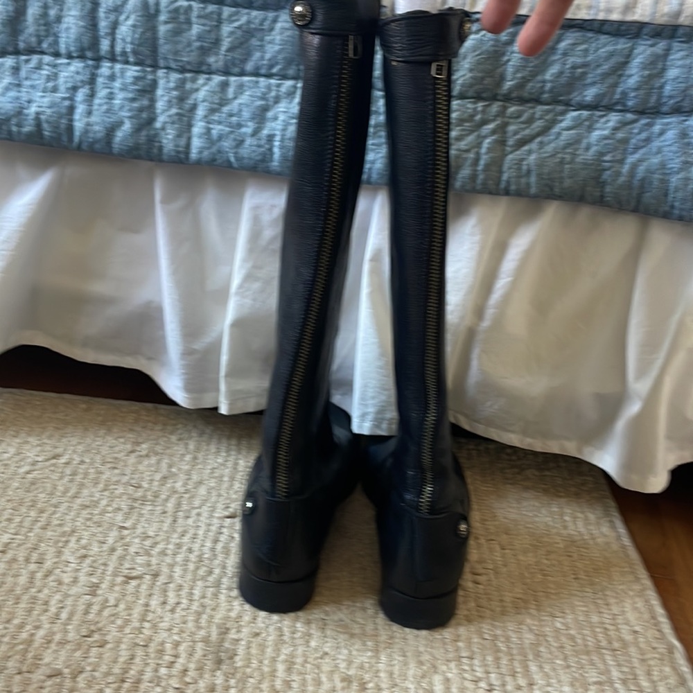 Frye Black Back Zip Button Boots - image 2